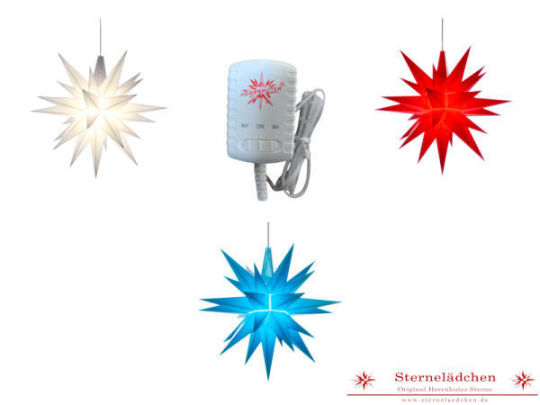 Sterne-Set A1e weiß/blau/rot